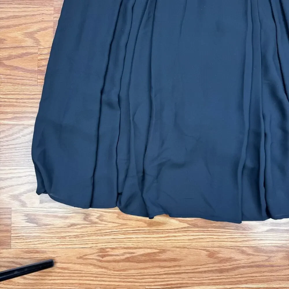 H&M Black Midi Bubble Hem Skirt Womens Sz 10